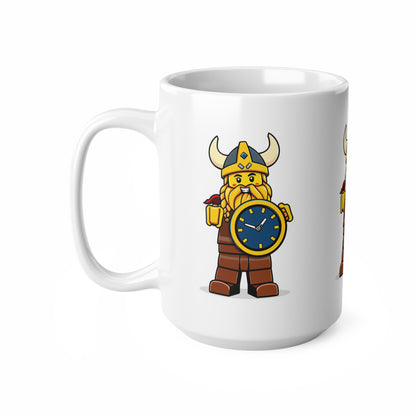 Coffee Mug Viking  Mini Figure Holding Watch Shield 11oz 15oz