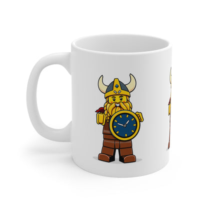 Coffee Mug Viking  Mini Figure Holding Watch Shield 11oz 15oz