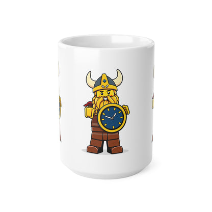 Coffee Mug Viking  Mini Figure Holding Watch Shield 11oz 15oz