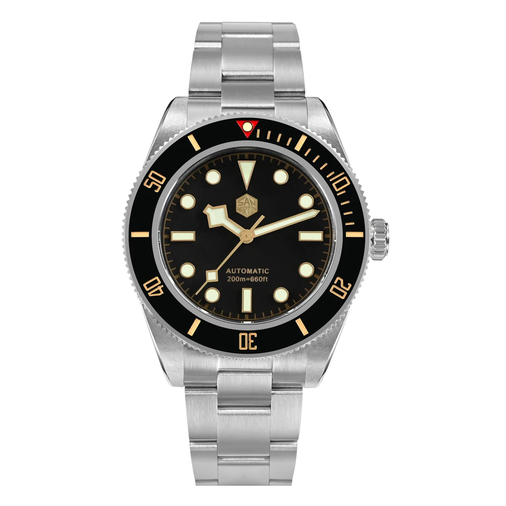 San Martin 40mm NH35 Automatic Men Diving Watch 20ATM Waterproof BB58 Sapphire Wristwatch BGW-X1 C3 Luminous Clock Reloj SN0008C