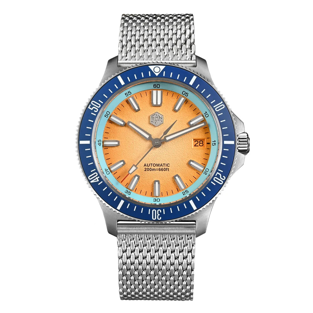 San Martin 40mm Dive Watch Original Design NH35 Automatic Mechanical Fashion Men Watch Sapphire Waterproof 200m Luminous SN0118