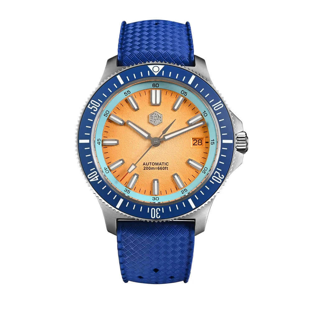 San Martin 40mm Dive Watch Original Design NH35 Automatic Mechanical Fashion Men Watch Sapphire Waterproof 200m Luminous SN0118