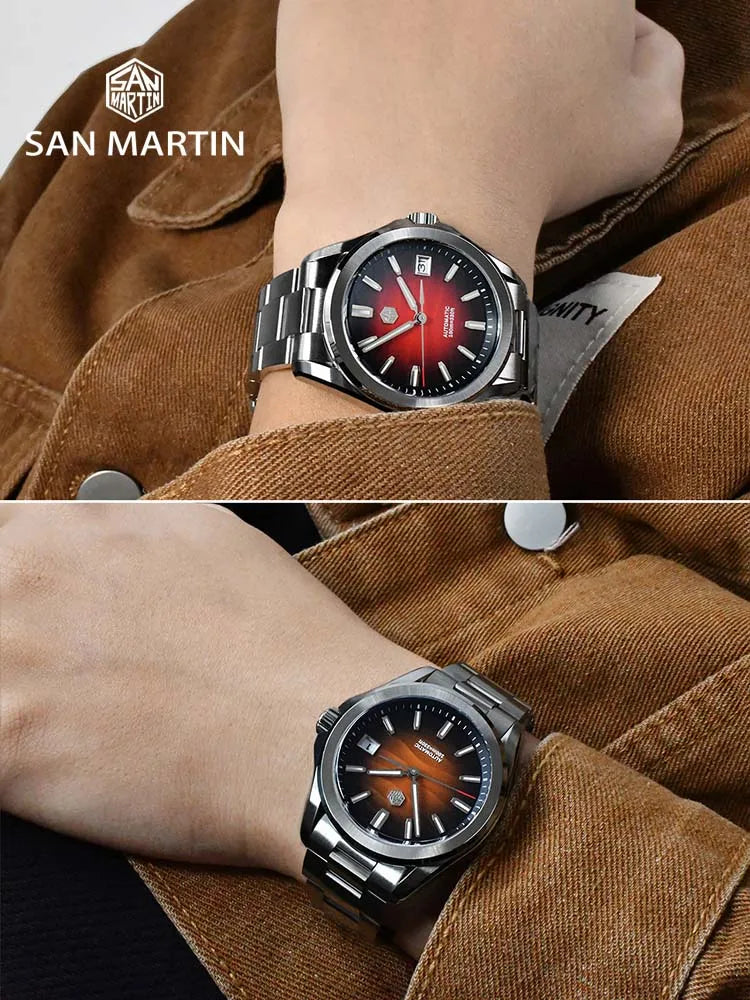 San Martin New Gada Watch 39mm Desert Texture Men Dress Watch NH35 Automatic Mechanical Sapphire Waterproof 100m Luminous SN0129