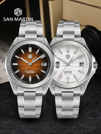 San Martin New Gada Watch 39mm Desert Texture Men Dress Watch NH35 Automatic Mechanical Sapphire Waterproof 100m Luminous SN0129