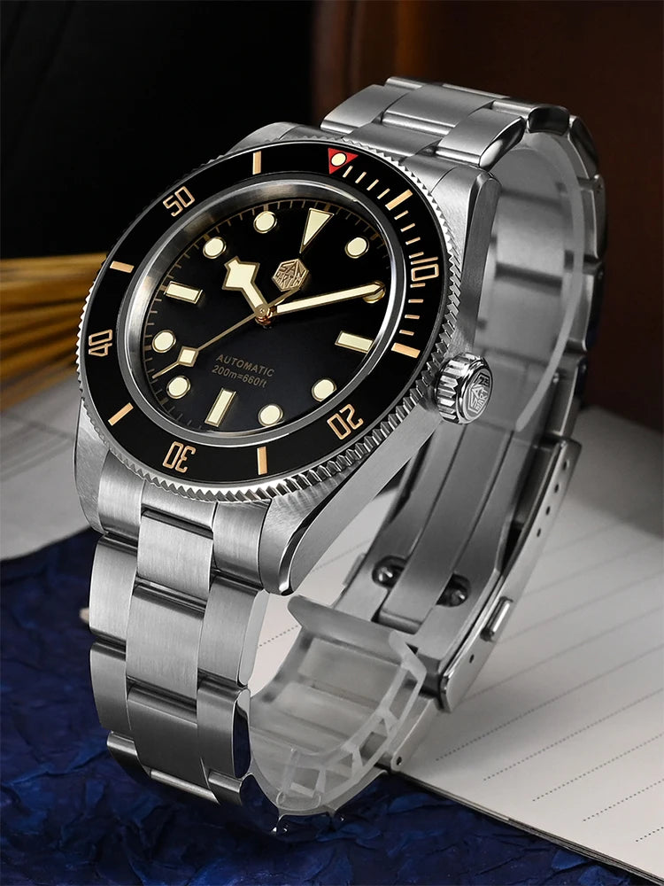 San Martin 40mm NH35 Automatic Men Diving Watch 20ATM Waterproof BB58 Sapphire Wristwatch BGW-X1 C3 Luminous Clock Reloj SN0008C